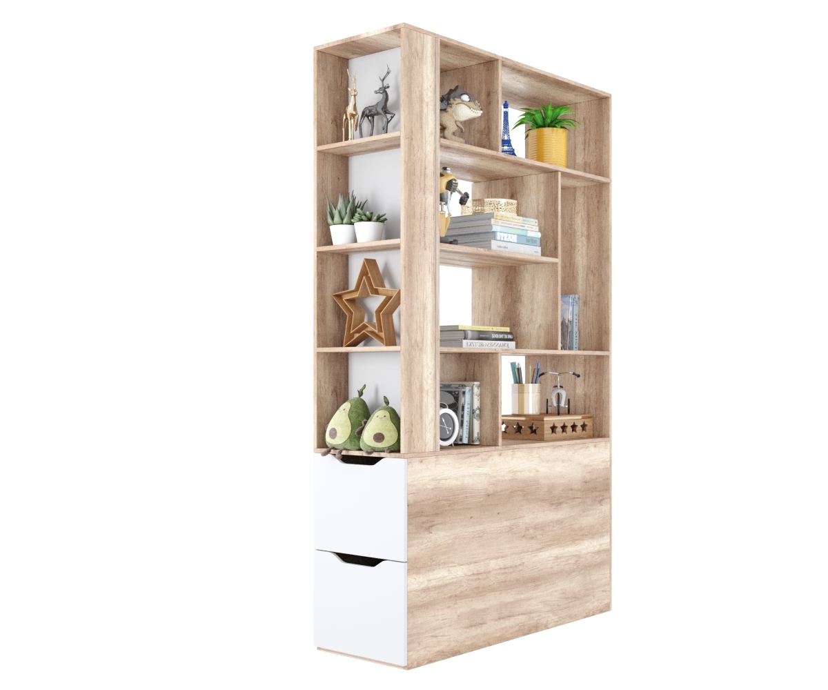 Стеллаж-перегородка для зонирования Стиль (дуб каньон) ширина 1200 мм