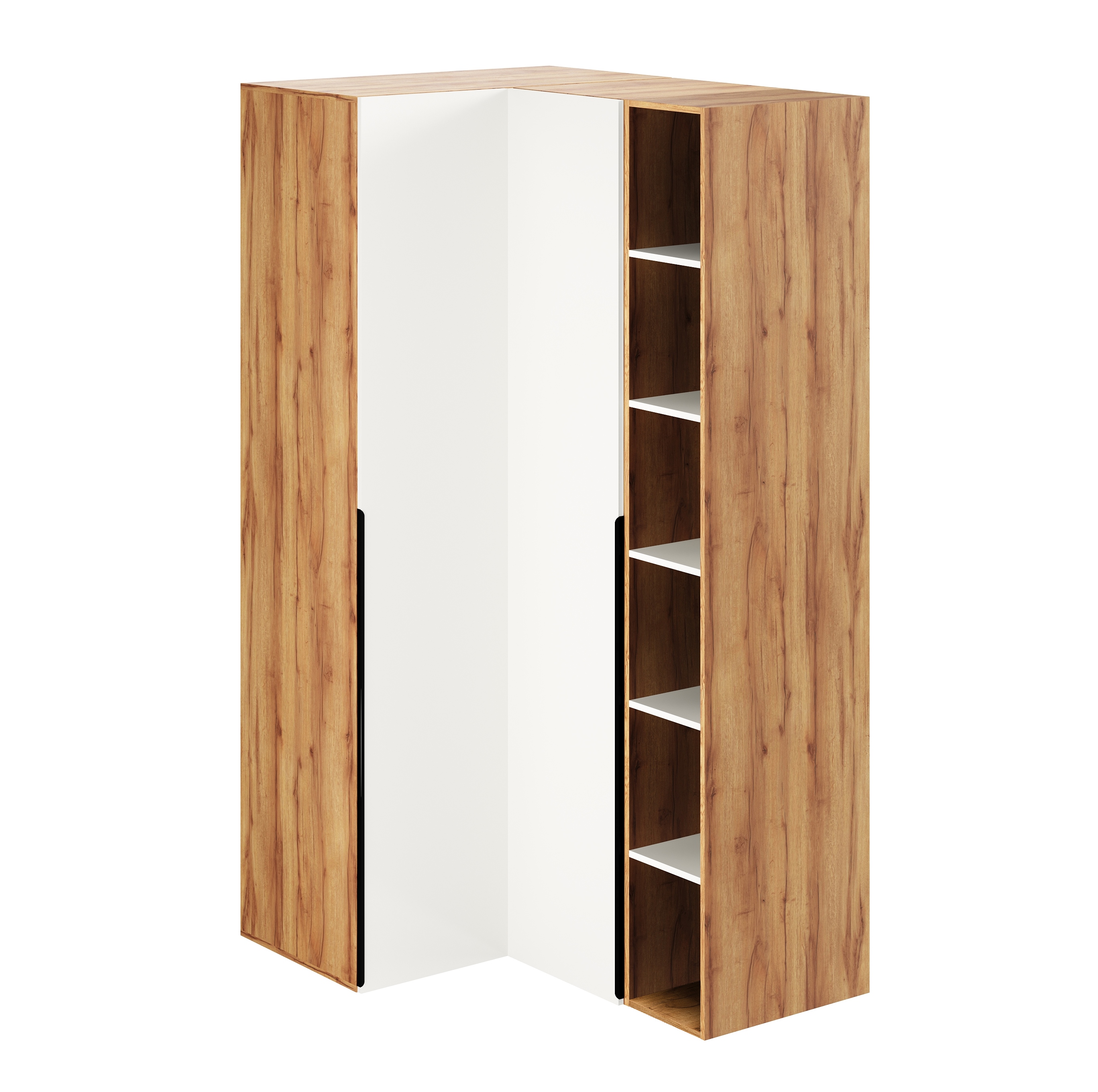 Угловой шкаф + пенал + стеллаж переходной Брайт Золотистый