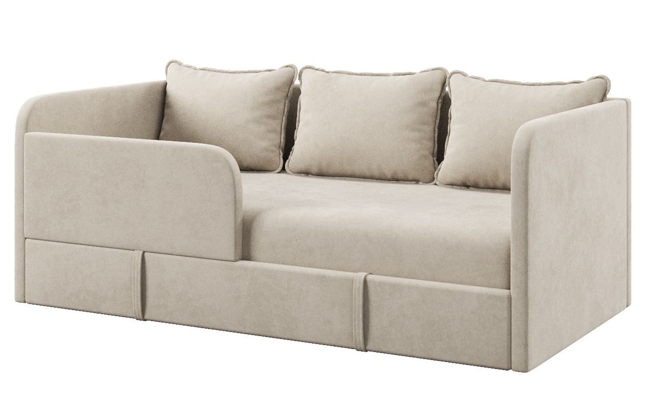 Диван-кровать Кэви (левый бортик). Велюр Тедди 304