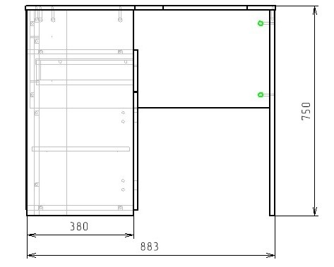 Стол угловой Твое 1160 мм (правый)