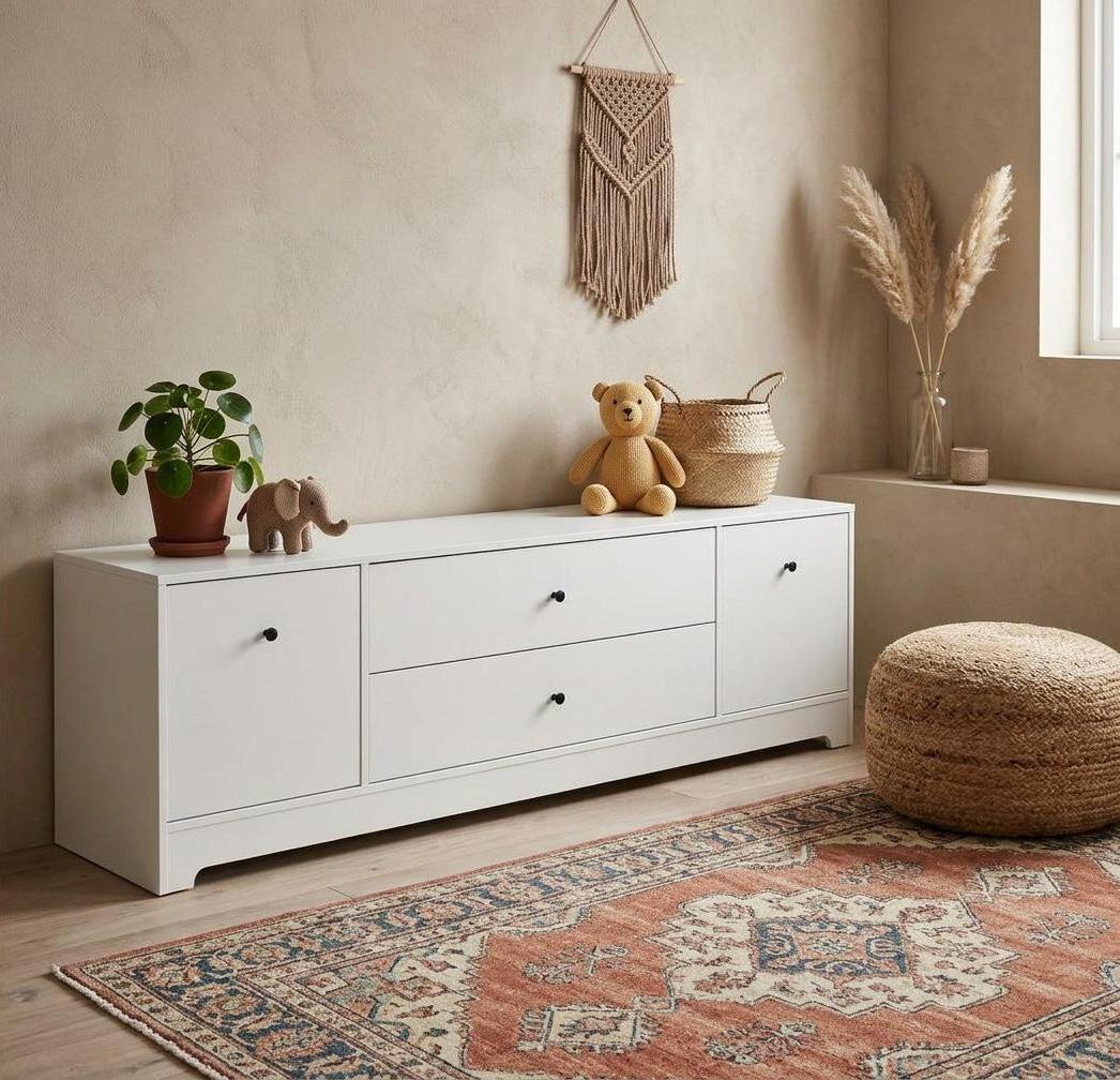 Тумба-комод 1400 мм коллекции Норд (цвет белый) 