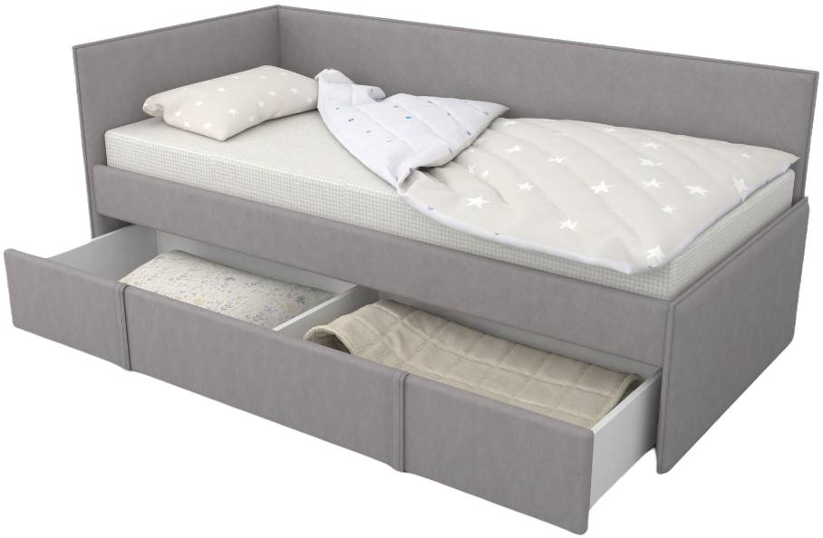 Угловая кровать МОНО 90х190 с ящиком (цвета разные)