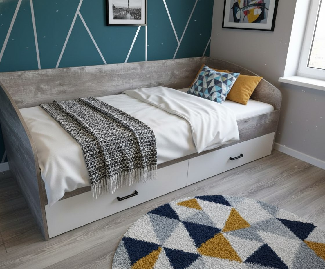 Кровать 120х200 коллекции Гранд New (прямая спинка)