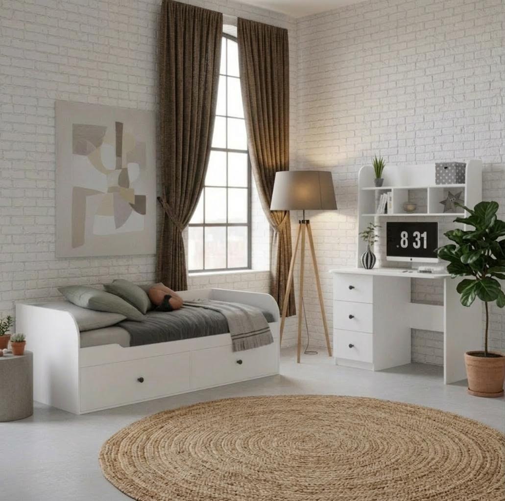 Комплект мебели: кровать Норд 190х90 + стол Практик-3 