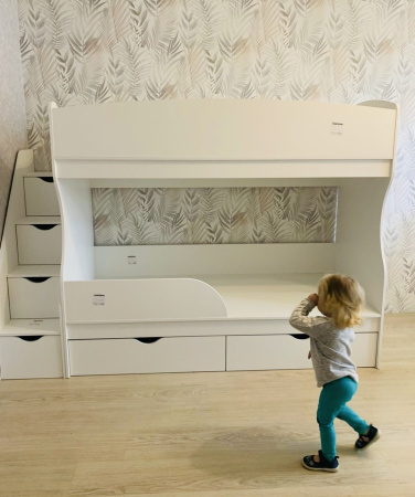 Двухъярусная кровать Альфа 180*80 (цвет белый) от Династия Kids