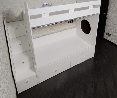 Двухъярусная кровать Юниор-1 (цвет белый) 160х80 от Династия Kids