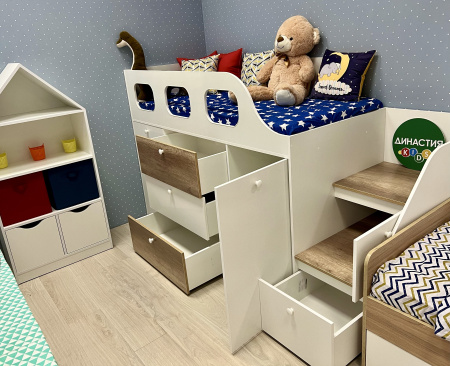 Кровать-чердак Хэппи 180х80  от Династия Kids