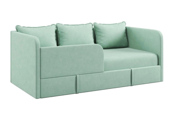 Диван-кровать Кэви 165х75 (левый бортик). Матрас, бортик, подушки в комплекте! 