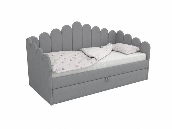 Мягкая кровать Мира Сирень 90х190 с доп. спальным местом