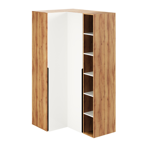 Угловой шкаф + пенал + стеллаж переходной Брайт Золотистый