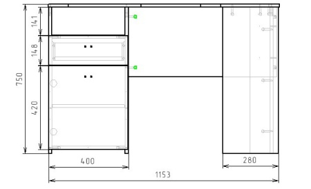 Стол угловой (дуб сонома+белый) правый/левый от Династия Kids