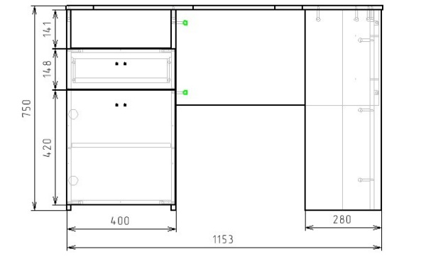 Стол угловой (дуб сонома+белый) правый/левый от Династия Kids