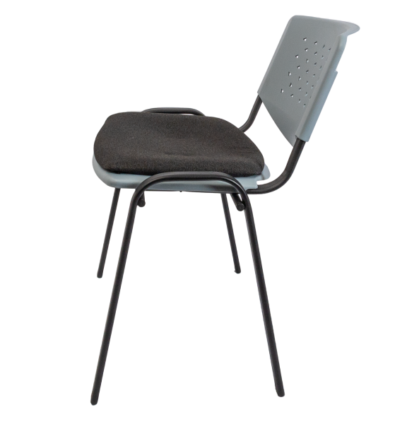 Стул Дейзи (серый пластик/черная рама) с мягкой накладкой