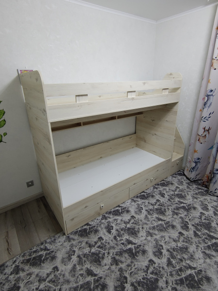 Двухъярусная кровать Юниор-2 (гаскон пайн) 190х80 от Династия Kids
