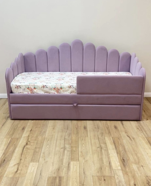 Мягкая кровать Мира Сирень 90х190 с доп. спальным местом