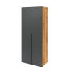 Шкаф 2-х дверный коллекции Брайт Графит (внутри штанга + полки)  от Династия Kids