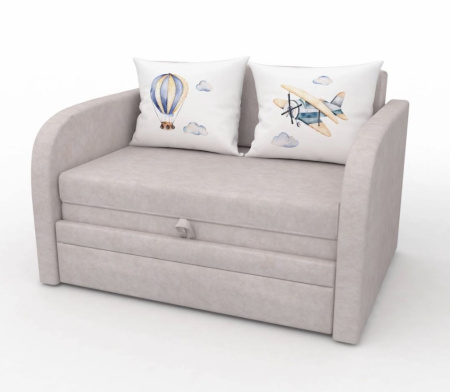 Диван выкатной Малыш Белый 1100 мм + 2 подушки (без принта)