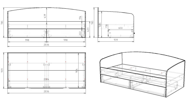 Кровать коллекции Умка New 200х90  от Династия Kids