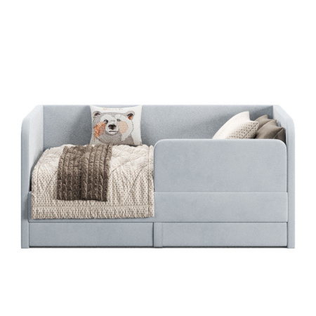 Мягкая кровать Nepos 160х80 (универсальный бортик). Велюр Velutto - 3 цвета в продаже!