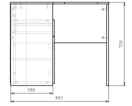 Стол угловой Твое 1160 мм (правый)