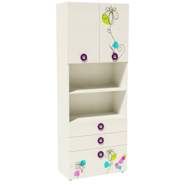 Шкаф-пенал-1 Цветы (выставочный образец) от Династия Kids