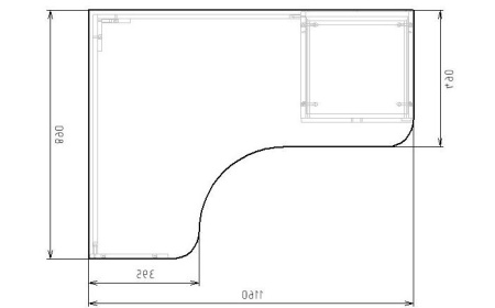 Стол угловой дуб млечный 