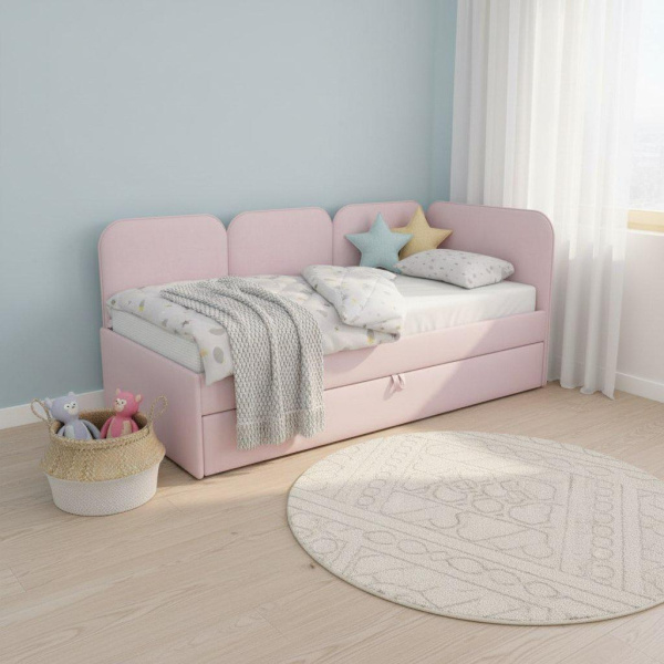 Мягкая угловая кровать Соната 80х160 Мята (универсальный угол)