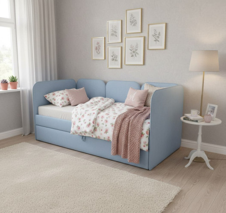 Мягкая кровать Соната Беж 80х160 с доп. спальным местом 