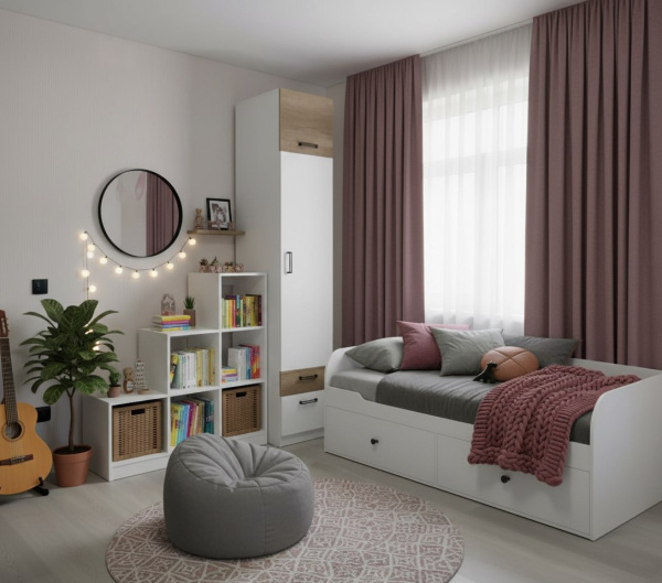 Кровать Норд 190х90 + пенал Твой Стиль + стеллаж детский