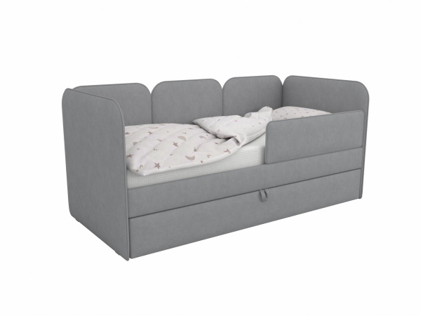 Мягкая кровать Соната Грей 90х190 с доп. спальным местом 