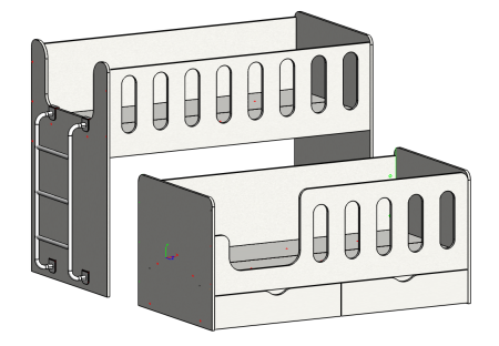 Двухъярусная выдвижная кровать Близняшки 160х80  от Династия Kids