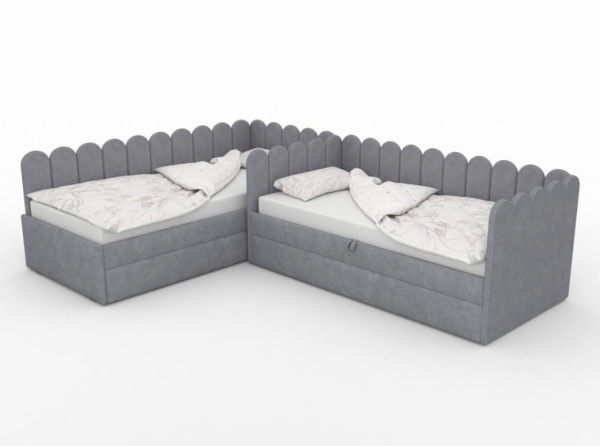 Угловая кровать Элис Шоколад 90х190 (универсальный угол)