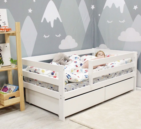 Кровать деревянная Джунис-1 массив 180х80 (правая/левая) от Династия Kids