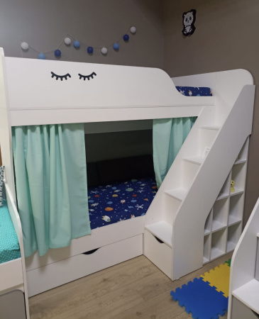 Двухъярусная кровать 180х80 Умка-2 (цвет белый)  от Династия Kids