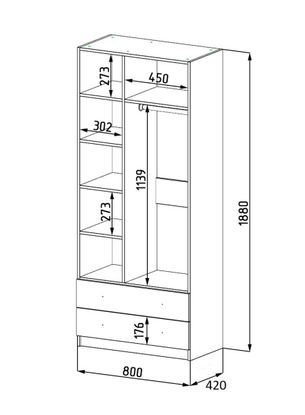 Шкаф коллекции Хэппи  от Династия Kids