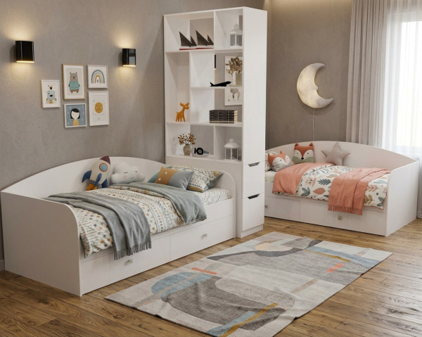 Кровать 190х90 коллекции Умка NEW (ручки - дуб) от Династия Kids