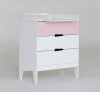 Комод Aлберо белый/розовый (со съемным пеленальным столом) от Династия Kids

