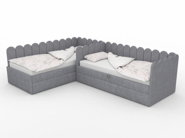 Комплект угловых кроватей Элис для 2 детей (цвета разные)