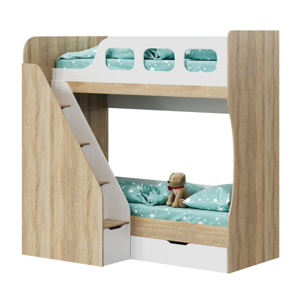 Кровать двухъярусная Умка-6 (лестница слева) 190х80