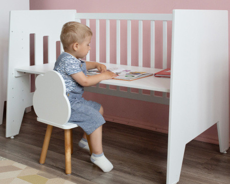 Кроватка-стол Миа 120х60 белый/белый  от Династия Kids