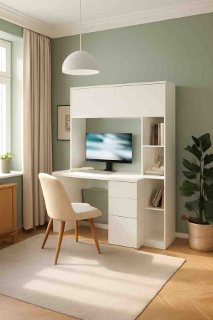 Стол письменный Ритм 1250 мм (белый). Левый/правый от Династия Kids