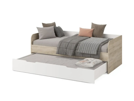 Кровать 2-х ярусная выкатная 190х90 Дабл (дуб золотистый + белый)  от Династия Kids