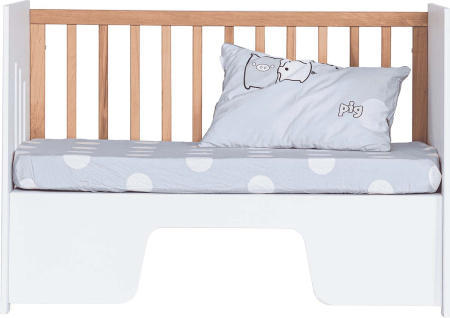 Кроватка-стол Миа 120х60 белый/дерево  от Династия Kids