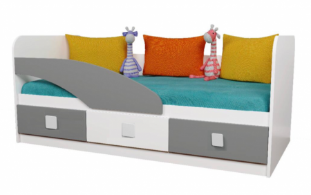 Кровать 160х80 Умка-5 (серебро+белый)  от Династия Kids