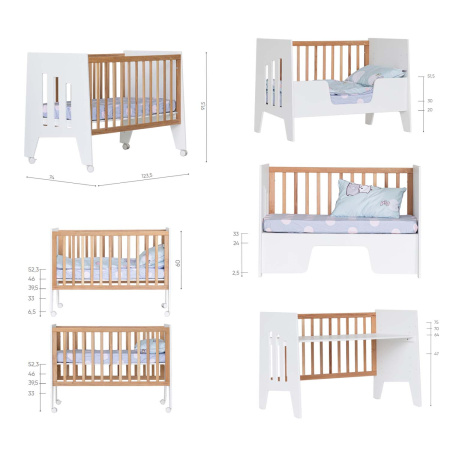 Кроватка-стол Миа 120х60 белый/белый  от Династия Kids