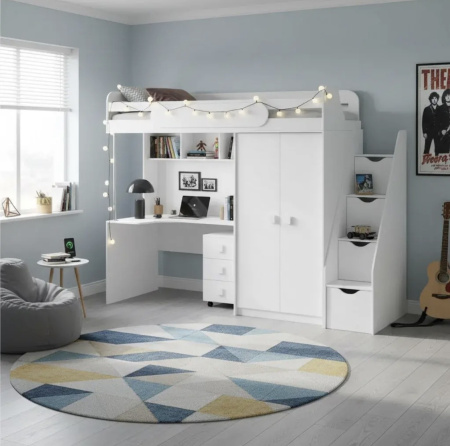 Кровать-чердак Колледж-2 (цвета разные) 200х90 от Династия Kids