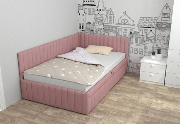 Угловая кровать 90х200 Софт Up с подъемным механизмом