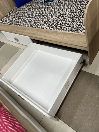 Кровать 190х90 коллекции Юниор 6.1 (дуб сонома+белый) от Династия Kids