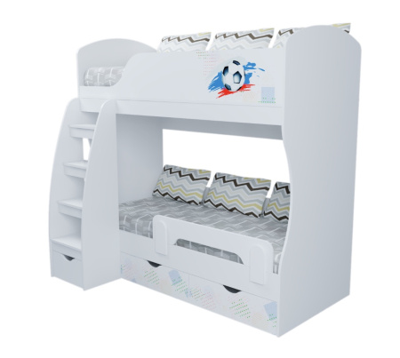 Кровать 2-х ярусная коллекции Футбол 180х80 от Династия Kids