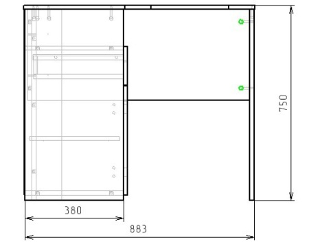 Стол угловой (дуб сонома+белый) правый/левый от Династия Kids